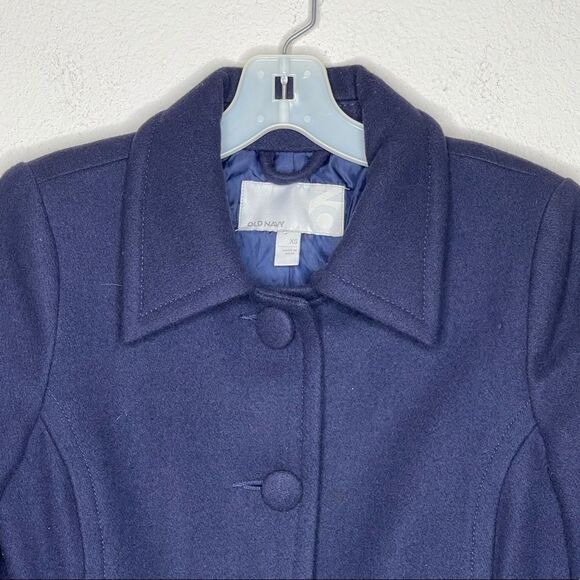 Old Navy Wool Blend Coat Navy - Picture 5 of 7
